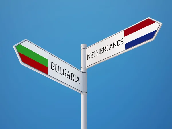 Bulharsko Nizozemsko znamení příznaky koncept — Stock fotografie