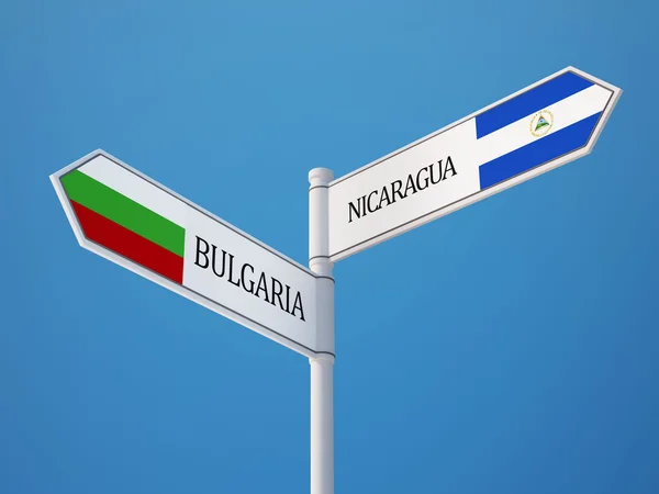 Bulgarije Nicaragua teken vlaggen Concept — Stockfoto