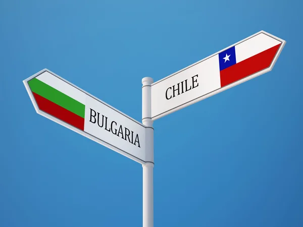 Bulgarien Chile undertecknar flaggor koncept — Stockfoto