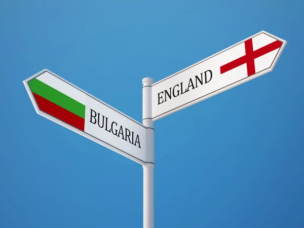 Bulgária Inglaterra Signo Bandeiras Conceito — Fotografia de Stock
