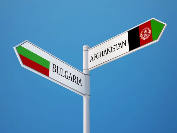 Bulgarie Afghanistan Signer Drapeaux Concept — Photo