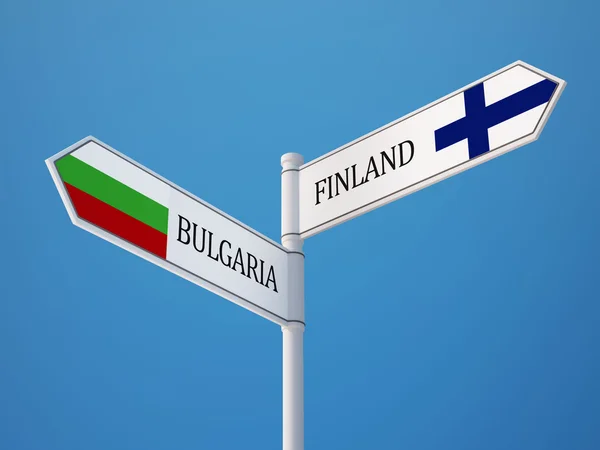 Bulgarie Finlande Signer Drapeaux Concept — Photo