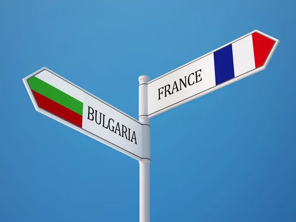 Bulgaria Francia Signo Banderas Concepto — Foto de Stock