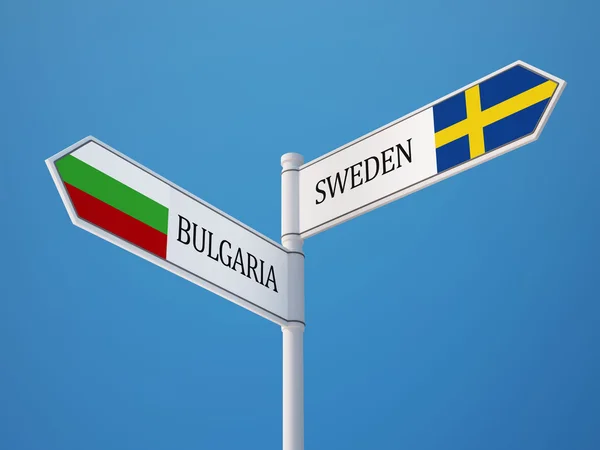 Suecia Bulgaria Sign Flags Concept — Foto de Stock