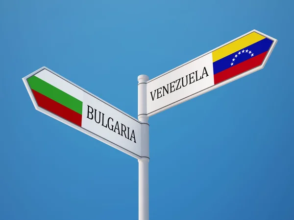 Venezuela Bulgaria  Sign Flags Concept — Stock Photo, Image