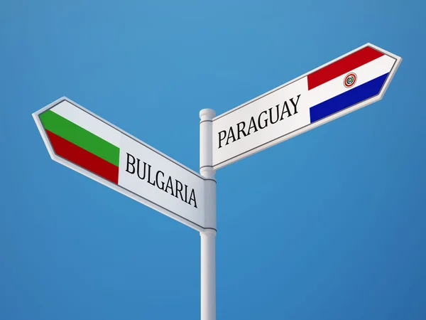 Paraguay Bulgarije teken vlaggen Concept — Stockfoto