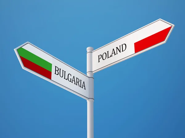 Polonia Bulgaria Firma Banderas Concepto —  Fotos de Stock