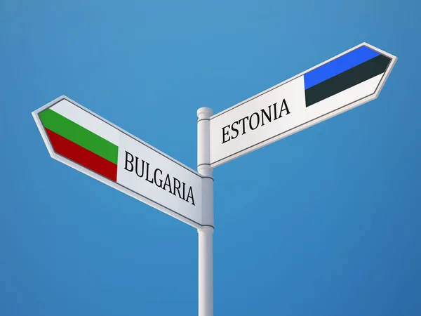 Estónia Bulgária Signo Bandeiras Conceito — Fotografia de Stock