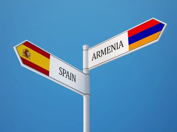 Spagna Armenia segno bandiere concetto — Foto Stock