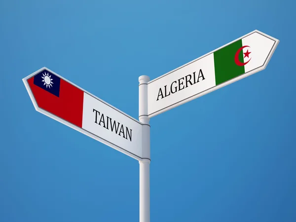 Taiwan Algeriet tecken flaggor koncept — Stockfoto