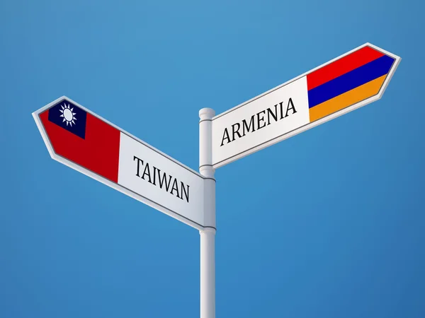Taiwan Armenien tecken flaggor koncept — Stockfoto