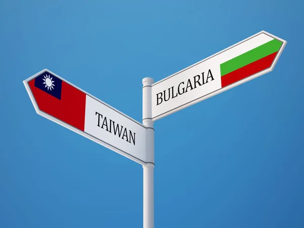 Taiwan Bulgarien underteckna flaggor koncept — Stockfoto