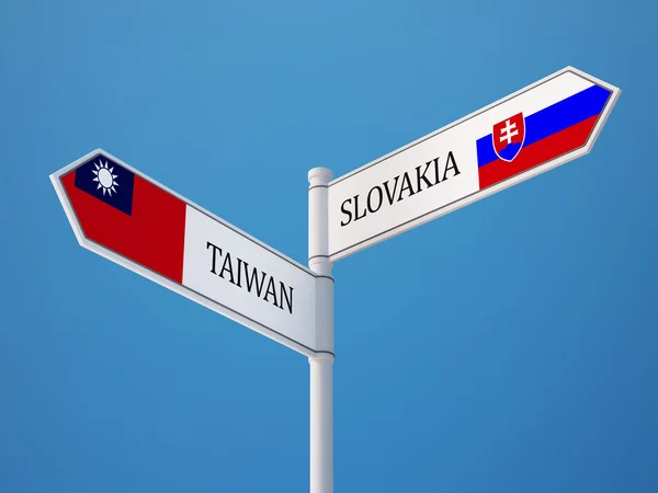 Slovakia Taiwan  Sign Flags Concept — Stock Photo, Image