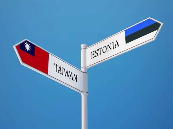 Észtország Tajvan bejelentkezési jelzők koncepció — Stock Fotó