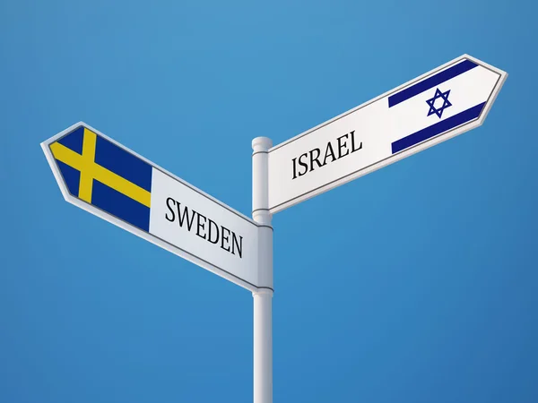 Zweden Israël teken vlaggen Concept — Stockfoto