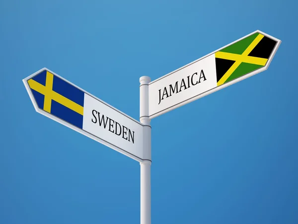 Suecia Jamaica Sign Flags Concept —  Fotos de Stock