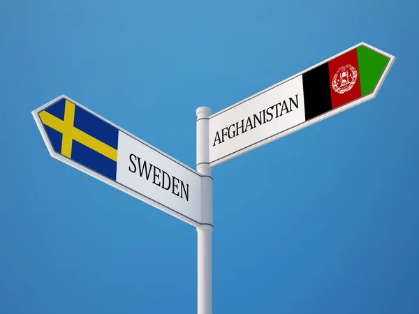 Zweden Afghanistan teken vlaggen Concept — Stockfoto