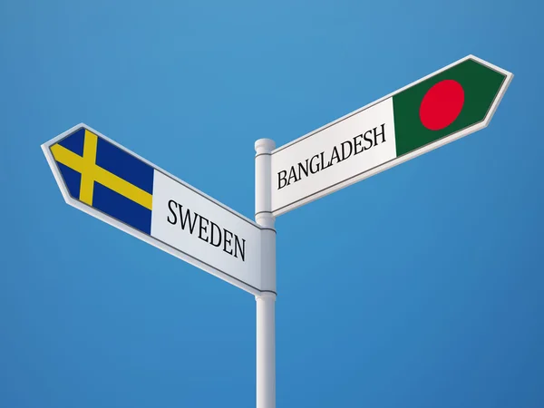 Sverige Bangladesh tecken flaggor koncept — Stockfoto