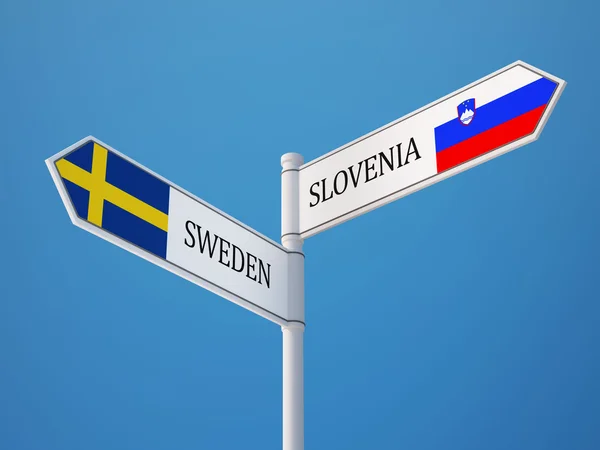 Eslovenia Suecia Sign Flags Concept —  Fotos de Stock