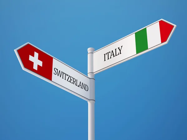 瑞士意大利标志标志概念 — 图库照片
