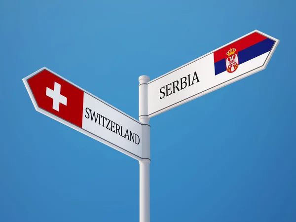 Serbia Svizzera Concetto delle bandiere — Foto Stock