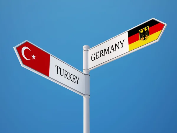 Turquía Alemania Firma el concepto de banderas —  Fotos de Stock