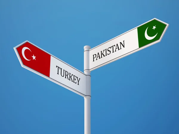 Pakistan Türkei Zeichen Flaggen Konzept — Stockfoto