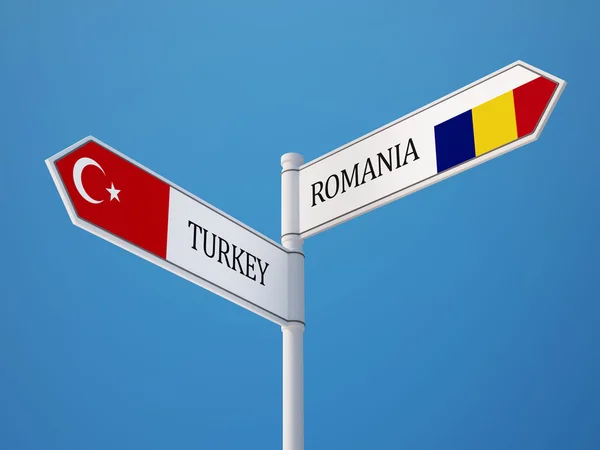 Rumunia Turcja znak flagi koncepcja — Zdjęcie stockowe
