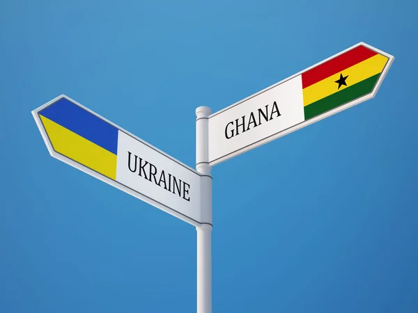 Ukraine Ghana  Sign Flags Concept — Stock Photo, Image