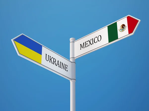 Украина Мексика подписала Концепцию флагов — стоковое фото