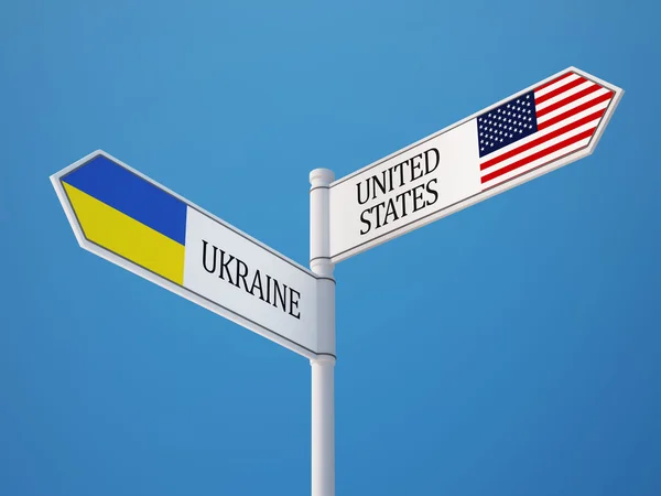 Украина подписала Концепцию флагов США — стоковое фото