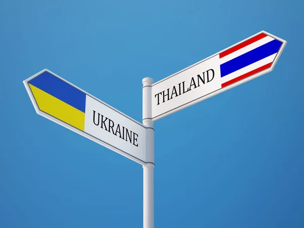 Tailandia Ucrania Firma el concepto de banderas —  Fotos de Stock