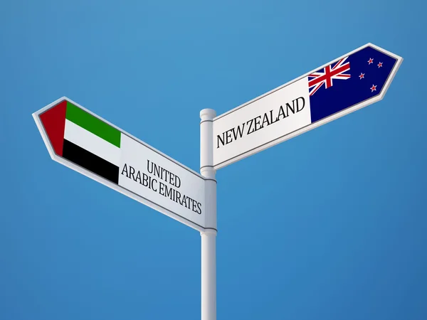 New Zealand United Arab Emirates Flags Concept — Stock Photo, Image