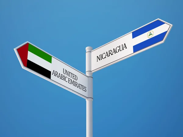 Nicaragua Emirati Arabi Uniti Flags Concept — Foto Stock