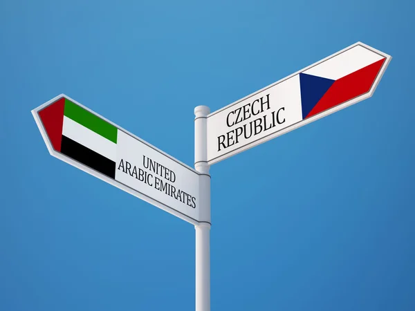República Checa Emiratos Árabes Unidos Concepto de banderas —  Fotos de Stock