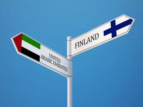 Finland Förenade Arabemiraten tecken flaggor koncept — Stockfoto