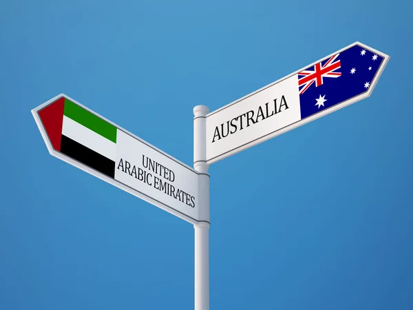 Australia United Arab Emirates Sign Flags Concept — Stock Photo, Image