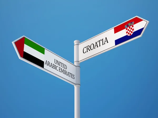 Croatia United Arab Emirates Sign Flags Concept — Stock Photo, Image