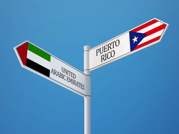 Puerto Rico Verenigde Arabische Emiraten teken vlaggen Concept — Stockfoto