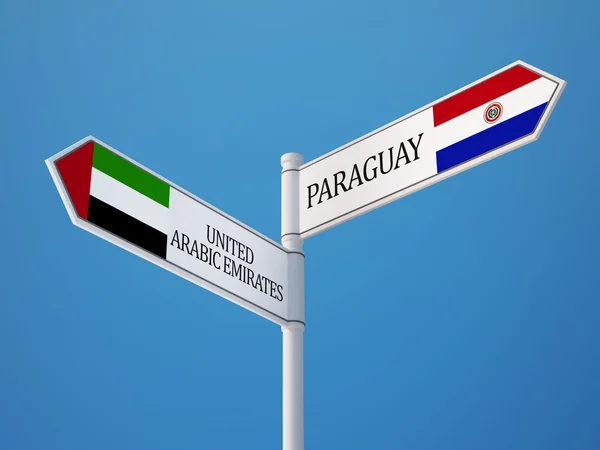 Paraguay Spojené arabské emiráty znamení příznaky koncept — Stock fotografie