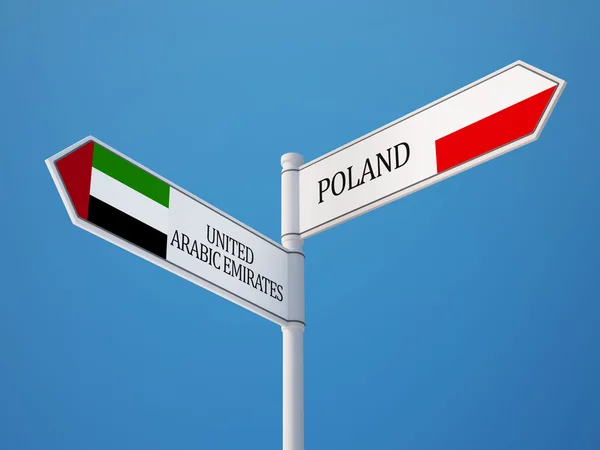 Poland United Arab Emirates  Sign Flags Concept — Stock Photo, Image