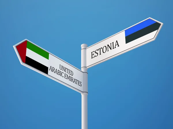 Estonia United Arab Emirates  Sign Flags Concept — Stock Photo, Image