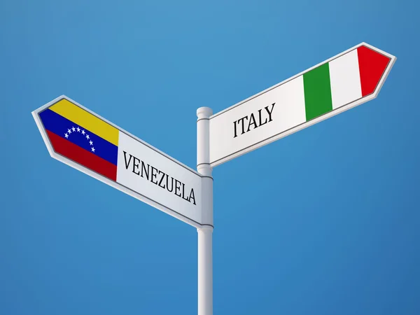 Venezuela Italy  Sign Flags Concept — Stock Photo, Image