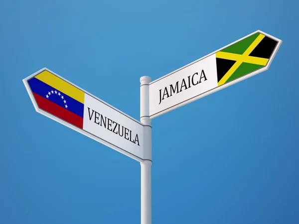 Venezuela Giamaica segno bandiere concetto — Foto Stock