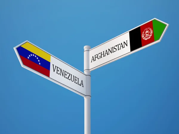 ベネズエラ アフガニスタン符号フラグ コンセプト — ストック写真