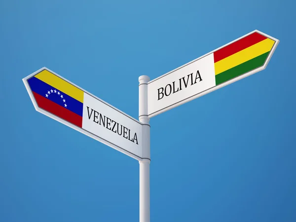 Venezuela Bolivia  Sign Flags Concept — Stock Photo, Image