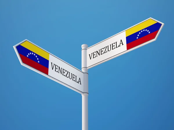 Wenezuela znak flagi koncepcja — Zdjęcie stockowe