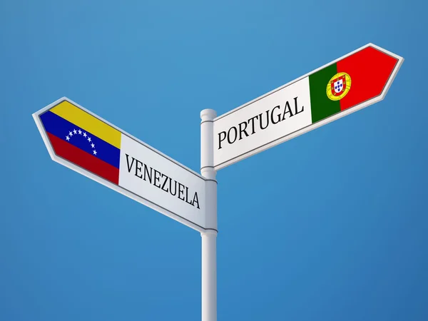 Conceito de Bandeiras de Sinais Portugal Venezuela — Fotografia de Stock