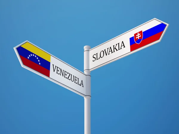 Slovaquie Venezuela Signer Drapeaux Concept — Photo