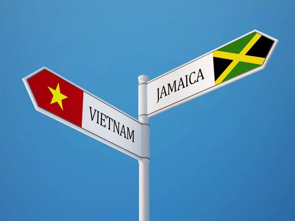 Vietnam jamaica sign flags concept — Stockfoto